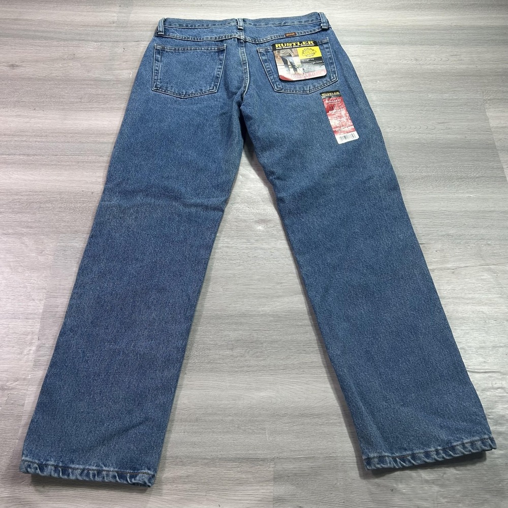 NEW Rustler Jeans‎ Mens 32x30 Blue Regular Straight Leg Heavyweight Denim Pants